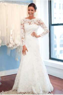 Long Sleeves Lace Wedding Dresses Bridal Gowns 903365