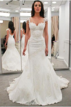 Elegant Mermaid Lace Wedding Dresses Bridal Gowns 903383