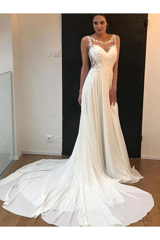 Elegant Chiffon and Lace Long Wedding Dresses Bridal Gowns 903384 Elegant Chiffon and Lace Long Wedding Dresses Bridal Gowns 903384