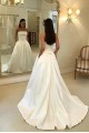 A-Line Strapless Long Satin Wedding Dresses Bridal Gowns 903387