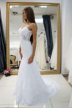 Elegant Mermaid Lace Wedding Dresses Bridal Gowns 903388