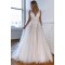 A-Line Lace and Tulle V Neck Wedding Dresses Bridal Gowns 903391