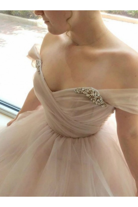 A-Line Beaded Tulle Off the Shoulder Wedding Dresses Bridal Gowns 903396 A-Line Beaded Tulle Off the Shoulder Wedding Dresses Bridal Gowns 903396