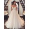 A-Line Beaded Tulle Off the Shoulder Wedding Dresses Bridal Gowns 903396