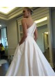 A-Line One Shoulder Wedding Dresses Bridal Gowns with Pockets 903397