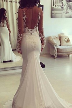 Mermaid Lace Long Sleeves Wedding Dresses Bridal Gowns 903398