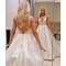 A-Line Lace V Neck Long Wedding Dresses Bridal Gowns 903401