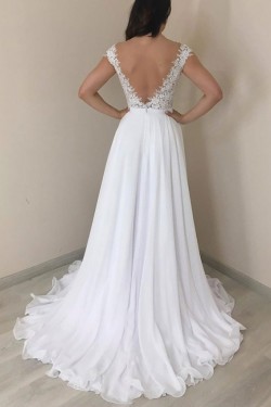 A-Line Chiffon and Lace Wedding Dresses Bridal Gowns 903405