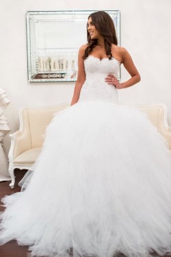 Mermaid Sweetheart Lace and Tulle Wedding Dresses Bridal Gowns 903406