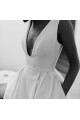 A-Line Long Satin V Neck Wedding Dresses Bridal Gowns 903407