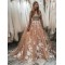A-Line Off the Shoulder Lace and Tulle Wedding Dresses Bridal Gowns 903408