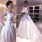 A-Line Long Satin Wedding Dresses Bridal Gowns 903413