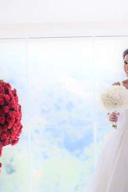 A-Line Long Satin Wedding Dresses Bridal Gowns 903417