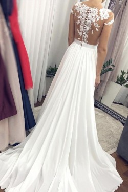 A-Line Lace Long Wedding Dresses Bridal Gowns 903420