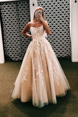 A-Line Lace and Tulle Wedding Dresses Bridal Gowns 903422