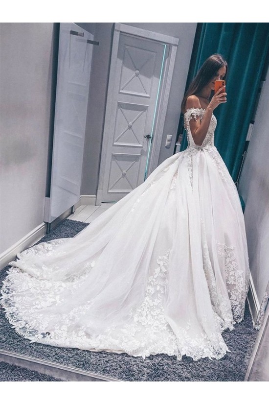 A-Line Off the Shoulder Lace Wedding Dresses Bridal Gowns 903426 A-Line Off the Shoulder Lace Wedding Dresses Bridal Gowns 903426