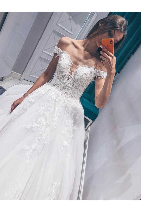 A-Line Off the Shoulder Lace Wedding Dresses Bridal Gowns 903426 A-Line Off the Shoulder Lace Wedding Dresses Bridal Gowns 903426