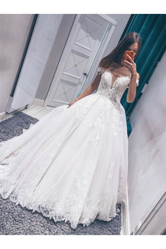 A-Line Off the Shoulder Lace Wedding Dresses Bridal Gowns 903426 A-Line Off the Shoulder Lace Wedding Dresses Bridal Gowns 903426