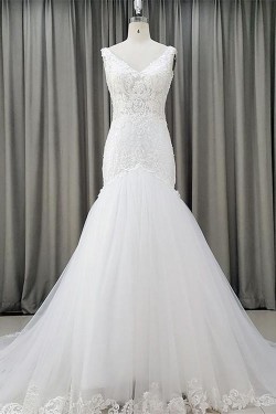 Mermaid Lace and Tulle Wedding Dresses Bridal Gowns 903436