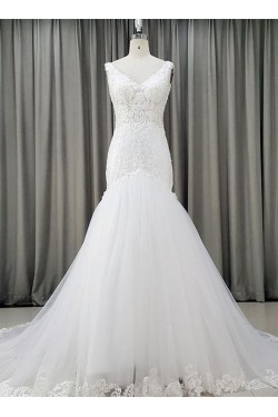Mermaid Lace and Tulle Wedding Dresses Bridal Gowns 903436