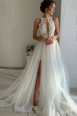 A-Line Lace and Tulle Wedding Dresses Bridal Gowns 903438