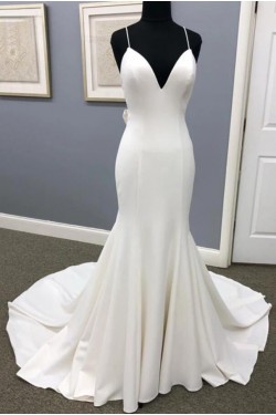 Mermaid Spaghetti Straps Long Wedding Dresses Bridal Gowns 903442