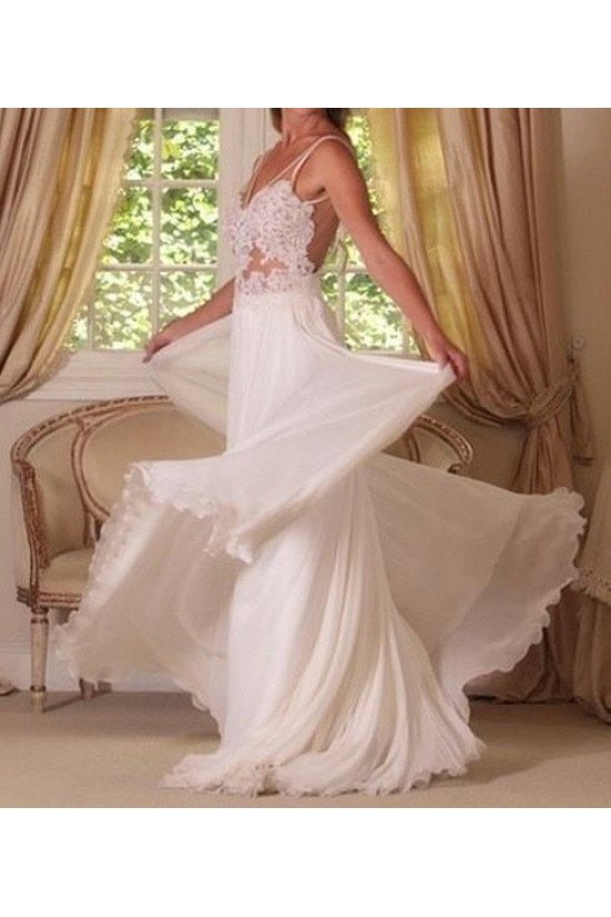 A-Line Lace Long Wedding Dresses Bridal Gowns 903448