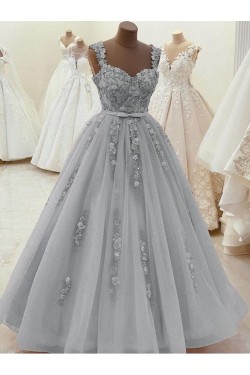A-Line Long Lace Wedding Dresses Bridal Gowns 903449