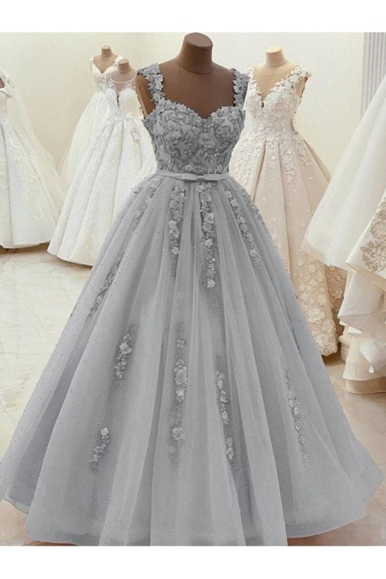 A-Line Long Lace Wedding Dresses Bridal Gowns 903449