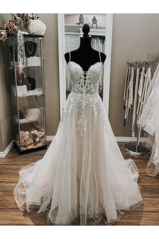 A-Line Lace and Tulle Wedding Dresses Bridal Gowns 903455 A-Line Lace and Tulle Wedding Dresses Bridal Gowns 903455