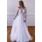 A-Line Lace and Tulle Long Sleeves Wedding Dresses Bridal Gowns 903457