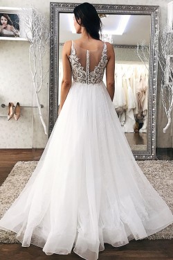 A-Line Lace and Tulle Wedding Dresses Bridal Gowns 903458