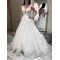 A-Line Lace and Tulle V Neck Wedding Dresses Bridal Gowns 903459