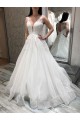 A-Line Lace and Tulle V Neck Wedding Dresses Bridal Gowns 903459
