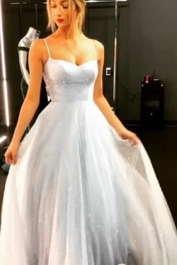 A-Line Sparkle Long Wedding Dresses Bridal Gowns 903462
