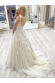 A-Line Lace and Tulle V Neck Wedding Dresses Bridal Gowns 903466