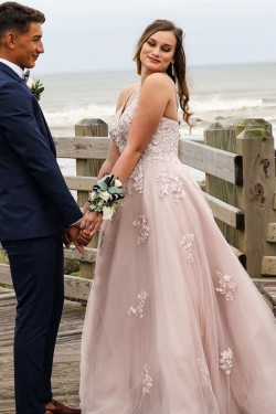 A-Line Lace and Tulle Wedding Dresses Bridal Gowns 903467