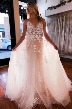 A-Line Lace and Tulle Wedding Dresses Bridal Gowns 903469