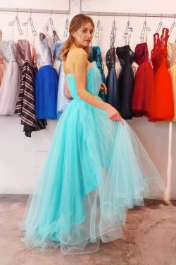 Short High Low Blue Tulle Prom Dress Homecoming Graduation Dresses 904006