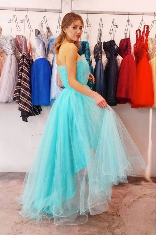 Short High Low Blue Tulle Prom Dress Homecoming Graduation Dresses 904006