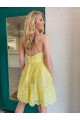 Short Yellow Lace Prom Dress Homecoming Graduation Dresses 904009