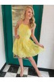 Short Yellow Lace Prom Dress Homecoming Graduation Dresses 904009