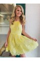 Short Yellow Lace Prom Dress Homecoming Graduation Dresses 904009