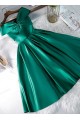 Short Green Satin Prom Dress Homecoming Graduation Dresses 904010