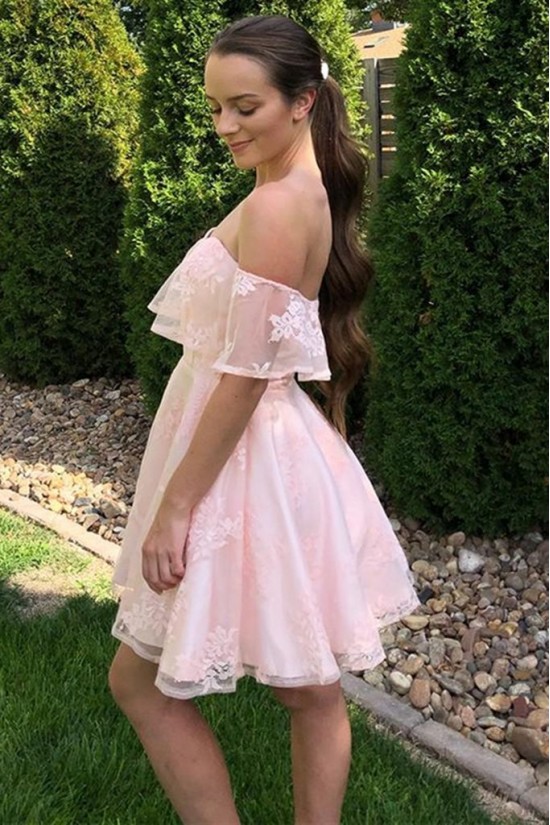 Short Pink Lace Prom Dress Homecoming Graduation Cocktail Dresses 904011