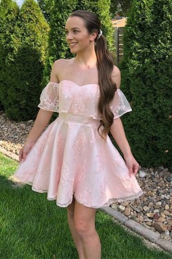 Short Pink Lace Prom Dress Homecoming Graduation Cocktail Dresses 904011