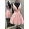 Short Pink Lace and Tulle Prom Dress Homecoming Graduation Cocktail Dresses 904016