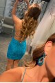 Short Blue Tight Lace Prom Dress Homecoming Graduation Cocktail Dresses 904017