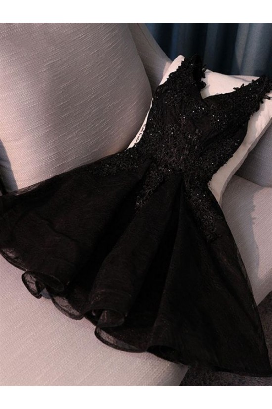 Short Black Lace Prom Dress Homecoming Graduation Cocktail Dresses 904021