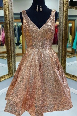 Short Sparkle Sequins Prom Dress Homecoming Graduation Cocktail Dresses 904023